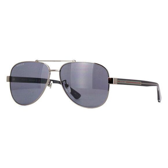 NEW GUCCI AVIATOR SUNGLASSES GUCCI GG0528S 007 BLACK/GREY EYEWEAR - Picture 1 of 6
